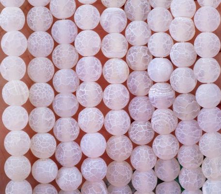 Beyaz Havadaki Agate Sıfır Mercekli Dallar Yarı Değerli Taş Matt Frosted Cracked Agate DIY Mücevher Yapımı