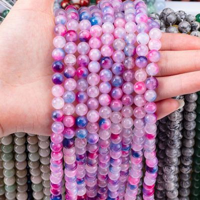 Orkide Agate Sıfır İnci Yünleri DIY Mücevher Yapımı için Yarım Değerli Taş