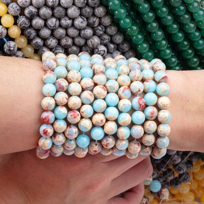 Yarım değerli taş Shoushan Taş Jasper gevşek boncuk iplikleri Yılan derisi DIY Mücevher yapımı için taş