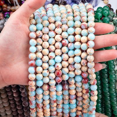 Yarım değerli taş Shoushan Taş Jasper gevşek boncuk iplikleri Yılan derisi DIY Mücevher yapımı için taş