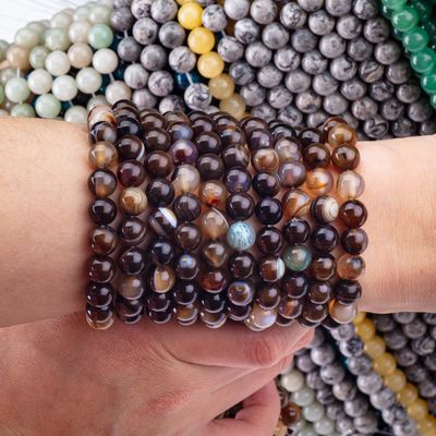 Kahve Dökülmüş Agate Sıfır Mercekli Döşeler DIY Mücevher Yapımı İçin Yarım Değerli Taş
