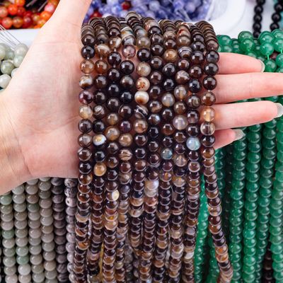 Kahve Dökülmüş Agate Sıfır Mercekli Döşeler DIY Mücevher Yapımı İçin Yarım Değerli Taş