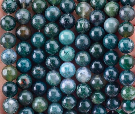 Yuvarlak Moss Agate Bead 4mm DIY Mücevher Yapımı için Gemstone Beads