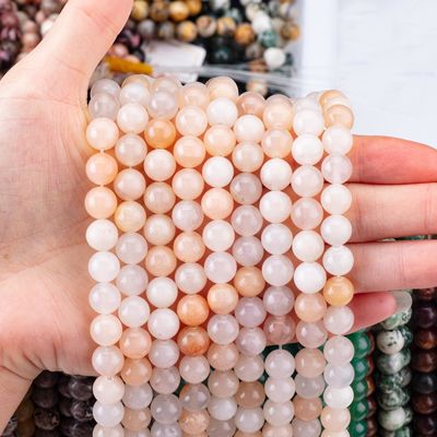 2 mm pembe aventurine yarı değerli mücevherler yuvarlak şekil