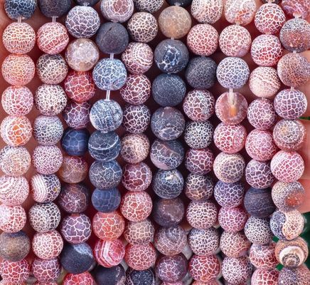 Dream Weathered Agate Loose Bead Strands Yarım Değerli Taş Matt Frosted Cracked Agate
