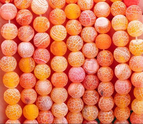 Turuncu Renkli Agat 2 mm yarı değerli boncuklar
