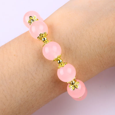 Özel 12 mm pembe kuvarslı sırt bileziği geyik büyüsüyle