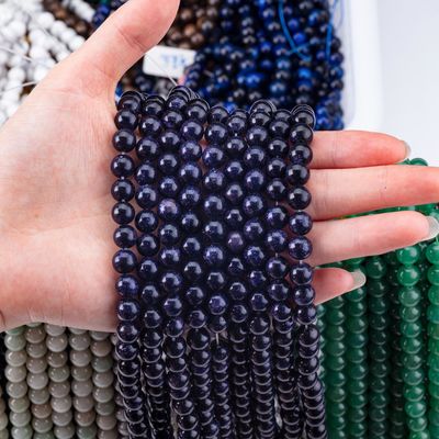 8mm Mavi Kumtaşı Tüyleri Temizleyici Kristal Taş Tüyleri Mücevher Yapımında