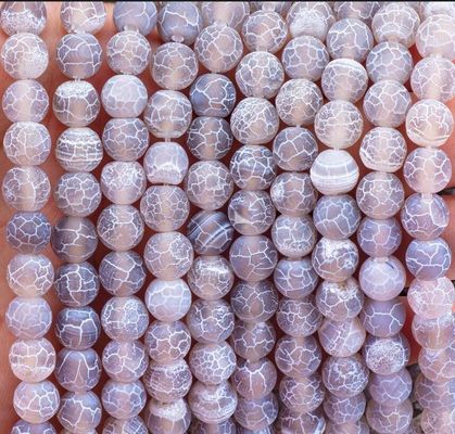 Gri Hava Durumu Agate Sıfır İnci Yaprakları Yarı Değerli Taş Matt Frosted Cracked Agate for DIY Jewelry Making