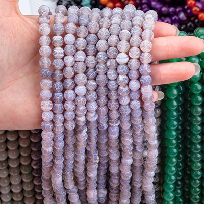 Gri Hava Durumu Agate Sıfır İnci Yaprakları Yarı Değerli Taş Matt Frosted Cracked Agate for DIY Jewelry Making