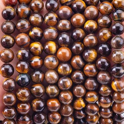 8mm Kahverengi Kaplan Gözü Değerli Taşlar Temizleyici Kristal Taşlar Mücevher Yapımında