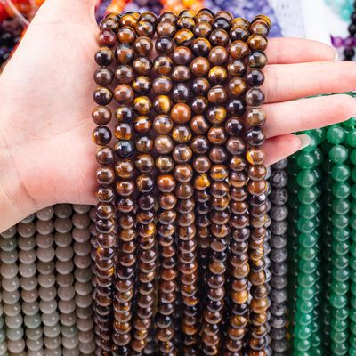 8mm Kahverengi Kaplan Gözü Değerli Taşlar Temizleyici Kristal Taşlar Mücevher Yapımında