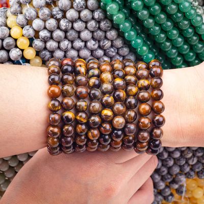 8mm Kahverengi Kaplan Gözü Değerli Taşlar Temizleyici Kristal Taşlar Mücevher Yapımında