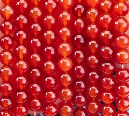 Kırmızı Agate 8mm Doğal Karnelian Gemstone Parti Mücevherleri İçin Yuvarlak Marangozlar