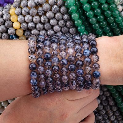 Siyah Ejderha Damarları Agat Sıfır Mermi Dişleri DIY Mücevher Yapımı için Yarım Değerli Taş