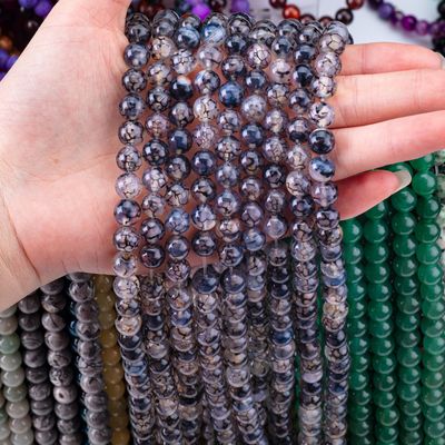 Siyah Ejderha Damarları Agat Sıfır Mermi Dişleri DIY Mücevher Yapımı için Yarım Değerli Taş