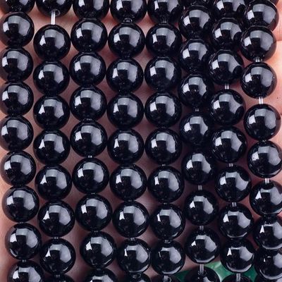 8mm Siyah Onyx Gemstone Mermiler Temizleme Kristal Taş Mermiler Mücevher Yapım için
