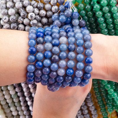 8mm Mavi Aventurine Gemstone Marangozları Temizleyici Kristal Taş Marangozları Mücevher Yapımı İçin