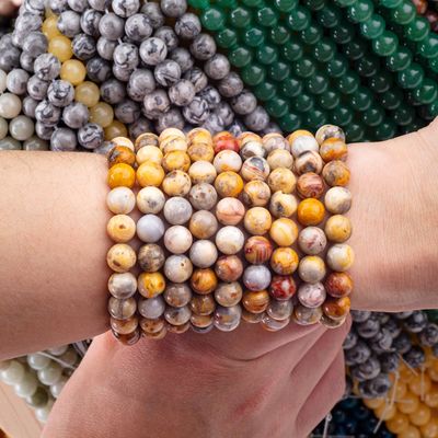 8mm Çılgın Dırdalan Agat Gemstone İnciler Temizleme Kristal Taş İnciler Mücevher Yapımında