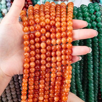8MM Kristal Koyu Kırmızı Aventurine Şifa Gemleri El Yapımı Mücevherler İçin Yuvarlak Sıvı İnciler