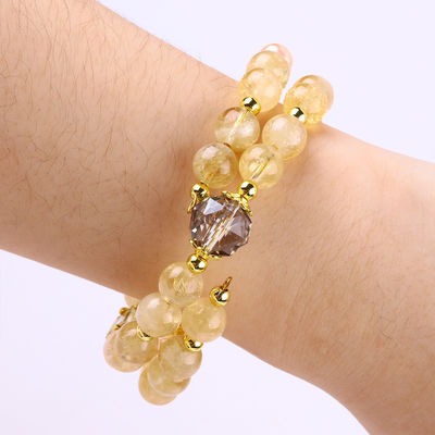 8mm Mercekli Sarı Citrine Kristal Bilezik Köpek Oymacılığı