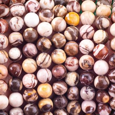 8mm Avusturyalı Zebra Jasper Gemstone Beads Healing Crystal Stone Beads Mücevher Yapımı için