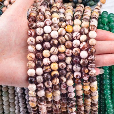 8mm Avusturyalı Zebra Jasper Gemstone Beads Healing Crystal Stone Beads Mücevher Yapımı için