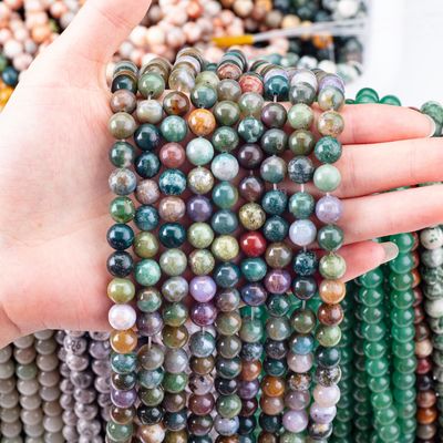 8mm Hint Agate Gemstone İnciler Temizleme Kristal Taş İnciler Mücevher Yapım için