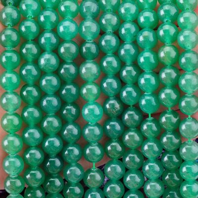 8MM Koyu Yeşil Aventurine Kristal Taş Yumuşak Yuvarlak Toplu Yumuşak İnce İnce Mücevher Yapımında