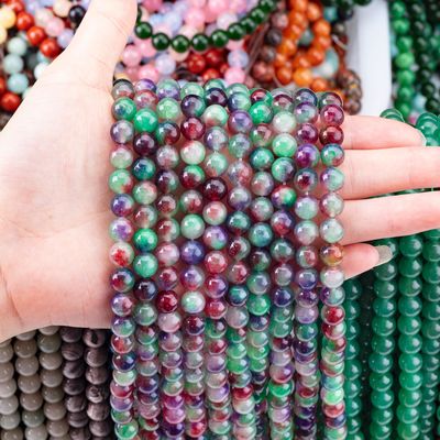 Karanlık yeşil çiçek Agate Kristal Taş Yumuşak gevşek boncuk el yapımı boncuk mücevher yapımı için