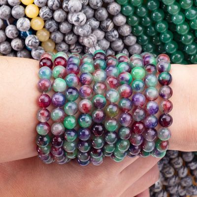 Karanlık yeşil çiçek Agate Kristal Taş Yumuşak gevşek boncuk el yapımı boncuk mücevher yapımı için