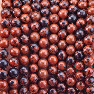 8MM Mahogany Jasper Eliyle Yapılmış DIY İnci Mücevher Yapımı İçin Yumuşak Yumuşak Yumuşak İnce