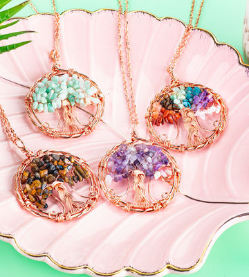 Unisex Çakra Gemstone Bilezik Çakra Ağacı Kolye Özel Logo Kabul