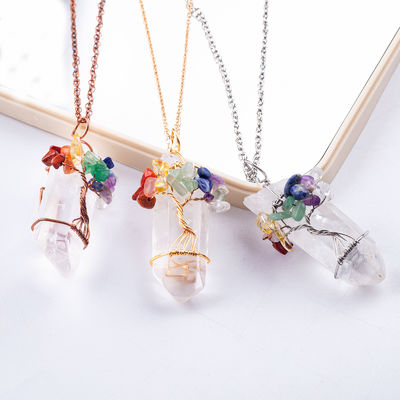 El yapımı Şifacı Gümüş Kaya Kristal Kuvars Kolye 23g