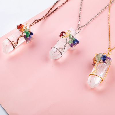 El yapımı Şifacı Gümüş Kaya Kristal Kuvars Kolye 23g