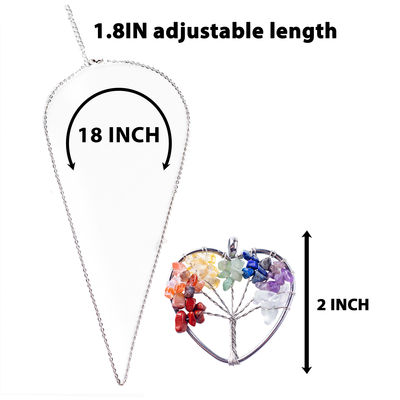 5*5cm Hayat Ağacı Çakra Taşları Kolyeli Kolye