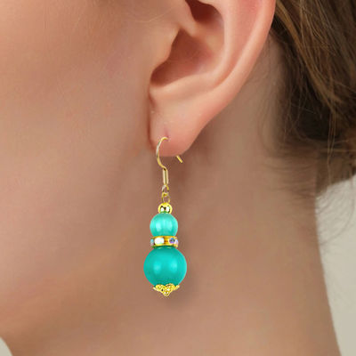 8MM 10MM Yeşil Kedi Gözü Gemstone Sanat Kolye Dangle Kısa Top Şekilli Kolye Mücevherlik Hediye