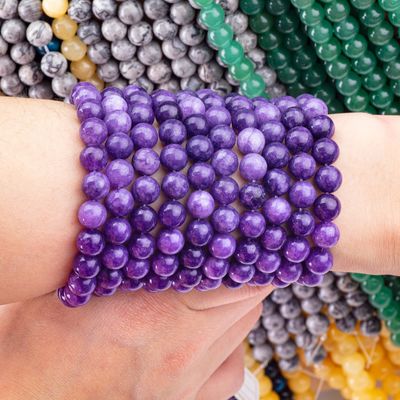 8mm Mor Galaksi Agate Gemstone Marangozları Temizleme Kristal Taş Marangozları Mücevher Yapımı İçin