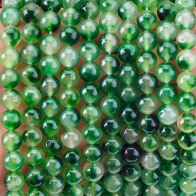 8mm Açık Moss Agate Gemstone İnciler Temizleyici Kristal Taş İnciler Mücevher Yapımı İçin