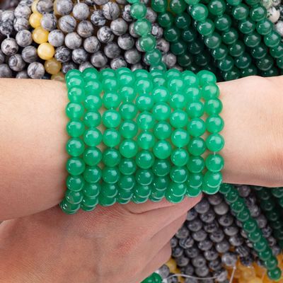 8mm Yeşil Aventurine Gemstone İnciler Temizleyici Kristal Taş İnciler Mücevher Yapımı İçin