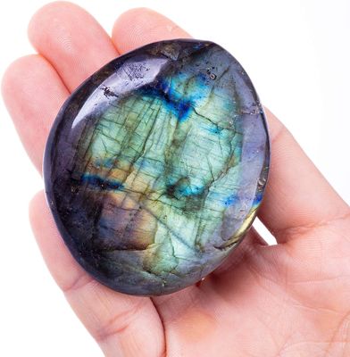 Doğal Labradorit Palmiye Taşı İyileştirici Pocket Labradorite Kaya Taşları Düzensiz Kaygı Taşı Kaygı Serbestleştirici