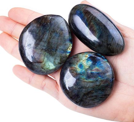 Doğal Labradorit Palmiye Taşı İyileştirici Pocket Labradorite Kaya Taşları Düzensiz Kaygı Taşı Kaygı Serbestleştirici