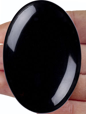 Doğal cilalanmış siyah obsidian palmiye taşı siyah obsidian cep endişesi mücevher Stresi azaltmak için ev dekorasyonu