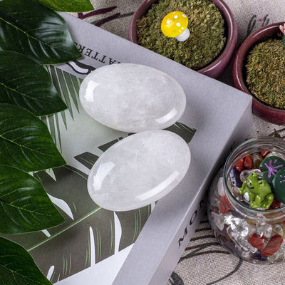 Doğal Açık Kuvars Palmiye Taşı Unisex Oval Açık Kuvars Taşı Reiki Enerji Çakra Meditasyon Anksiyete Serbestleştirici