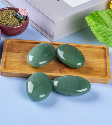 Doğal cilalı yeşil Aventurine Palmiye Taşı Yeşil Aventurine Cep Kaygısı Mücevher Stres azaltma Ev Dekorasyonu
