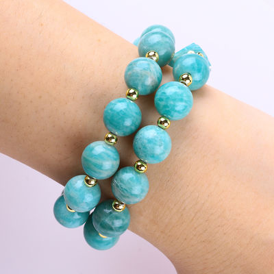 11MM 14MM Tianhe Taşı Ametist Kristal Gemstone Mermi Bilezikleri 2 Katman