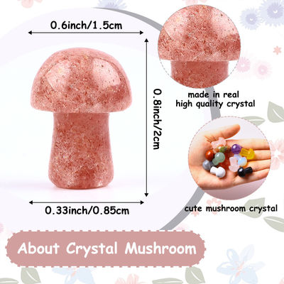 0.8 inç / 20 mm Gemstone Mantar Şekilli Kristaller DIY Mücevherler için
