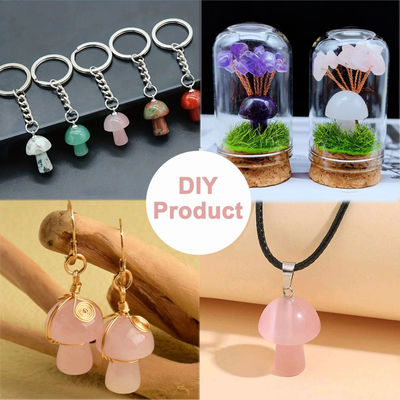 0.8 inç / 20 mm Gemstone Mantar Şekilli Kristaller DIY Mücevherler için