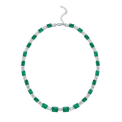 Lüks Gelinlik Pembe / Yeşil Gemstone Kolye Düğün ve Hediye için