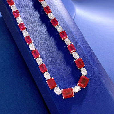 Lüks Gelinlik Pembe / Yeşil Gemstone Kolye Düğün ve Hediye için